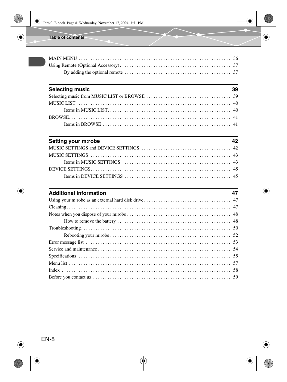 Olympus m:robe MR-100 User Manual | Page 8 / 180