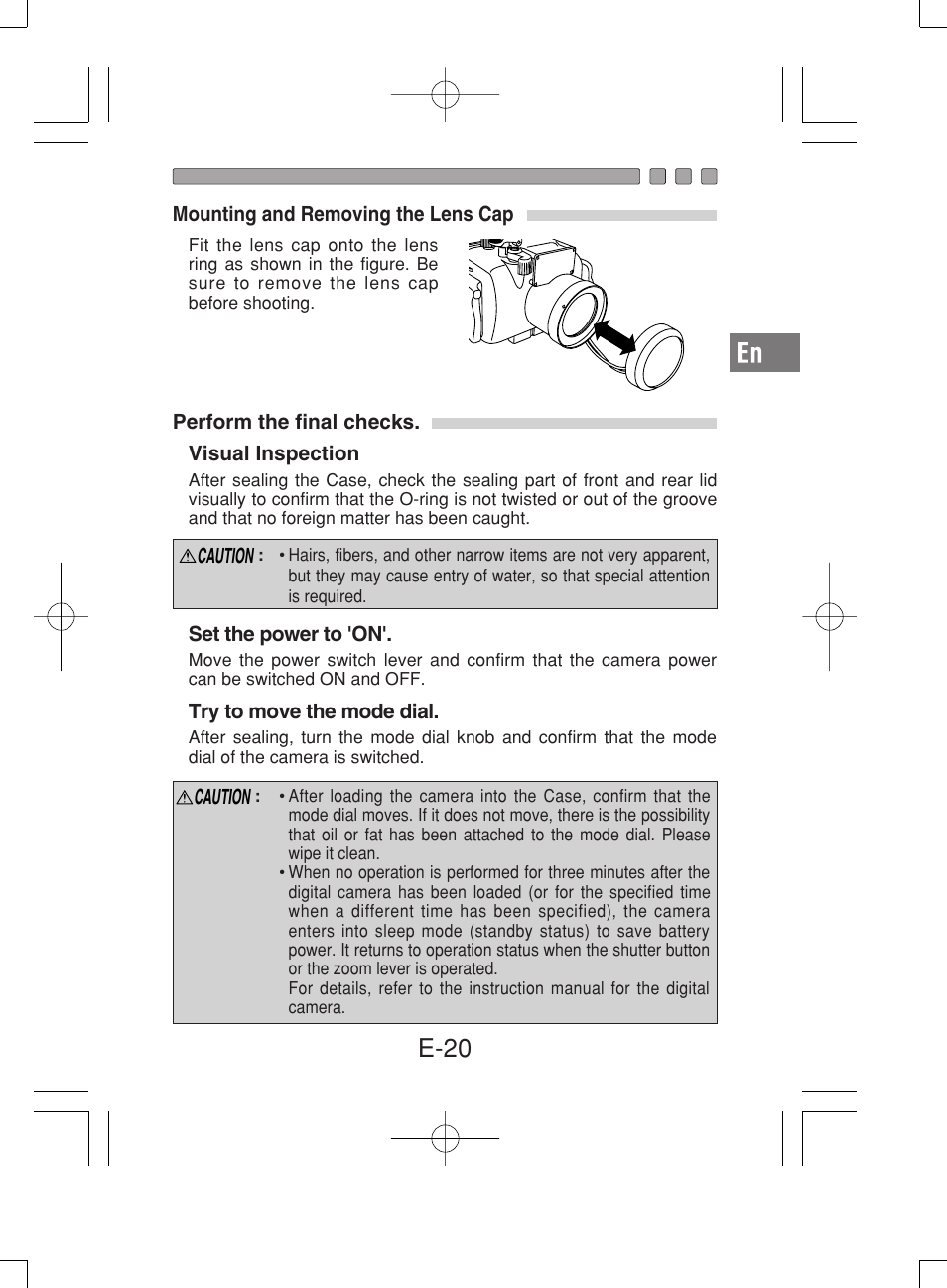 E-20 | Olympus PT-019 User Manual | Page 21 / 38