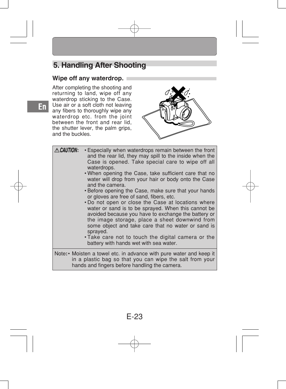 E-23 5. handling after shooting | Olympus PT-019 User Manual | Page 24 / 38