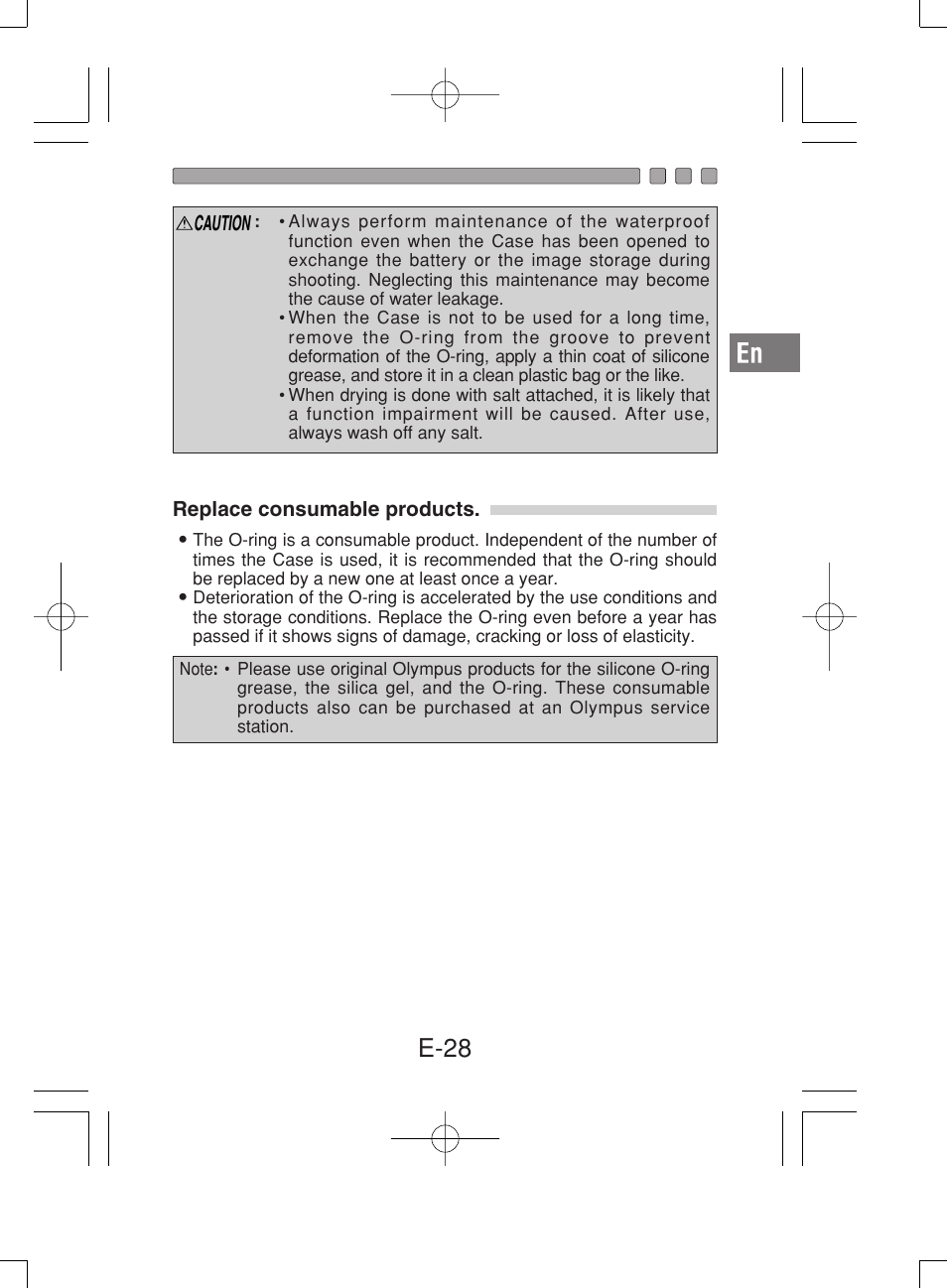 E-28 | Olympus PT-019 User Manual | Page 29 / 38