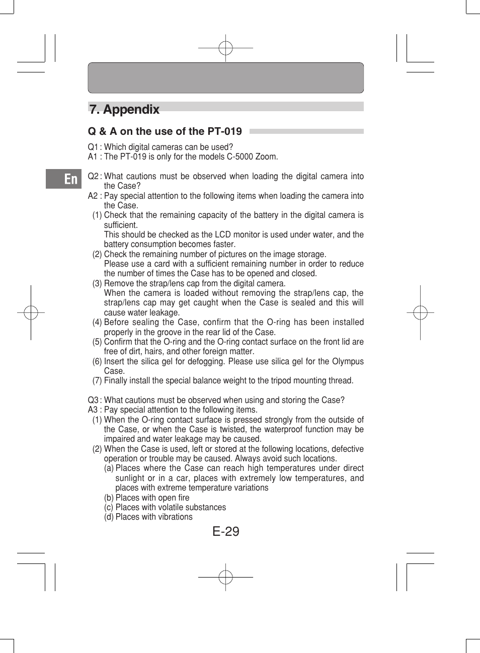 E-29 7. appendix | Olympus PT-019 User Manual | Page 30 / 38