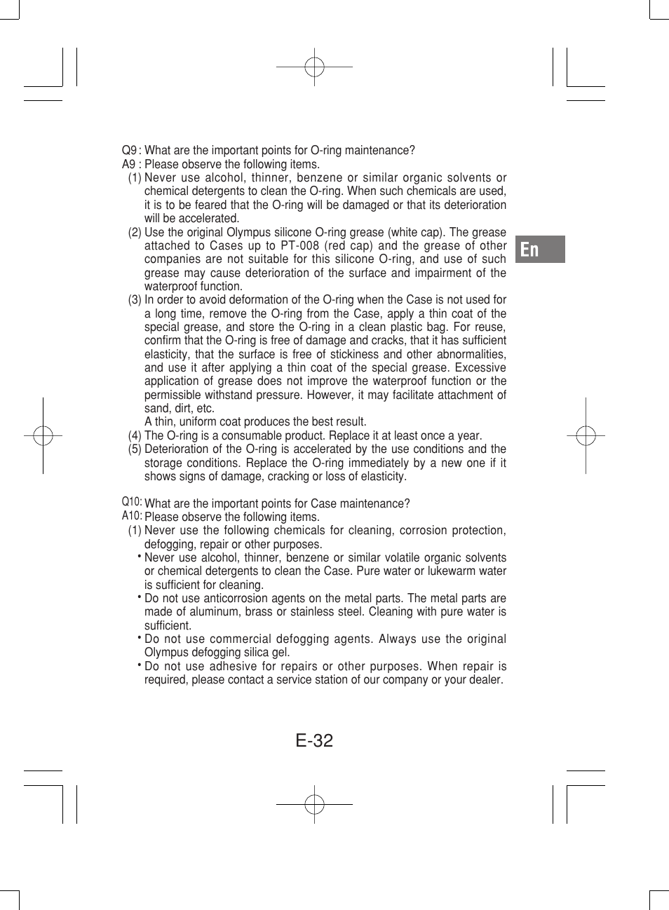 E-32 | Olympus PT-019 User Manual | Page 33 / 38