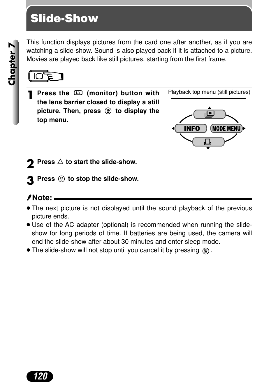 Slide-show | Olympus C-40Zoom User Manual | Page 120 / 203