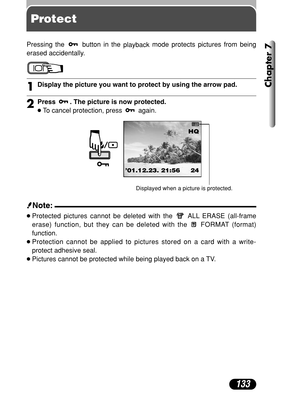 Protect, Chapter 7 | Olympus C-40Zoom User Manual | Page 133 / 203