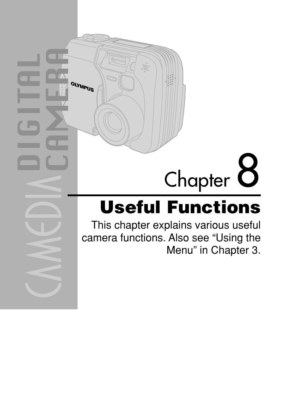 Chapter 8 useful functions, Useful functions | Olympus C-40Zoom User Manual | Page 139 / 203