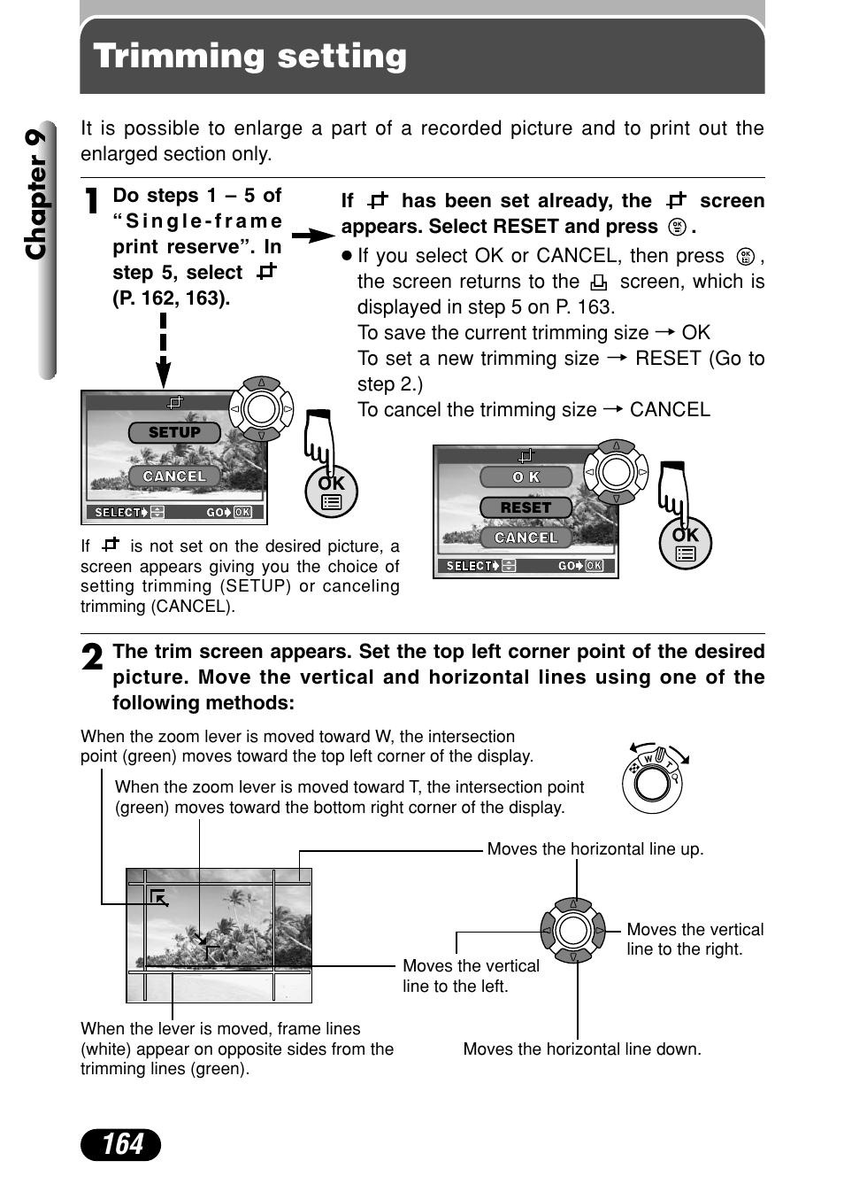 Trimming setting, Chapter 9 | Olympus C-40Zoom User Manual | Page 164 / 203