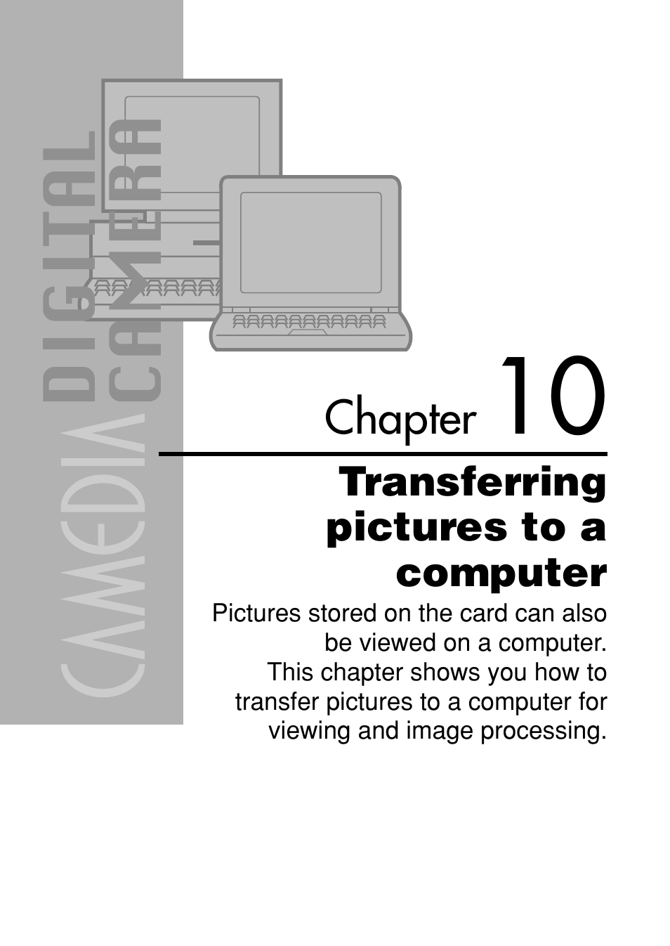 Chapter 10 transferring pictures to a computer, Transferring pictures to a computer, Chapter | Olympus C-40Zoom User Manual | Page 168 / 203