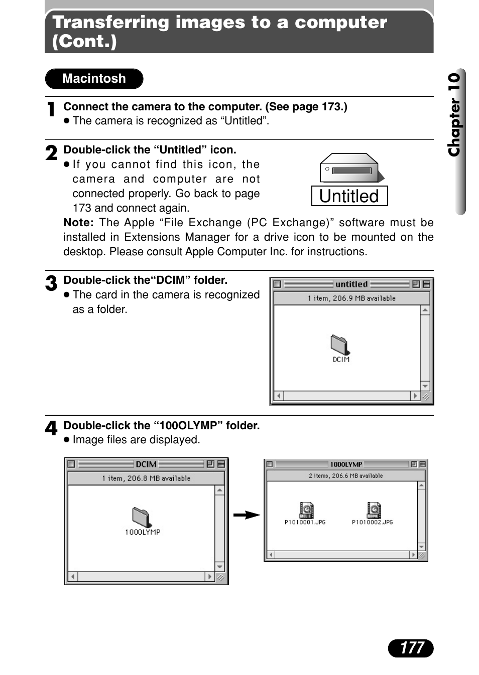 Transferring images to a computer (cont.), Untitled | Olympus C-40Zoom User Manual | Page 177 / 203