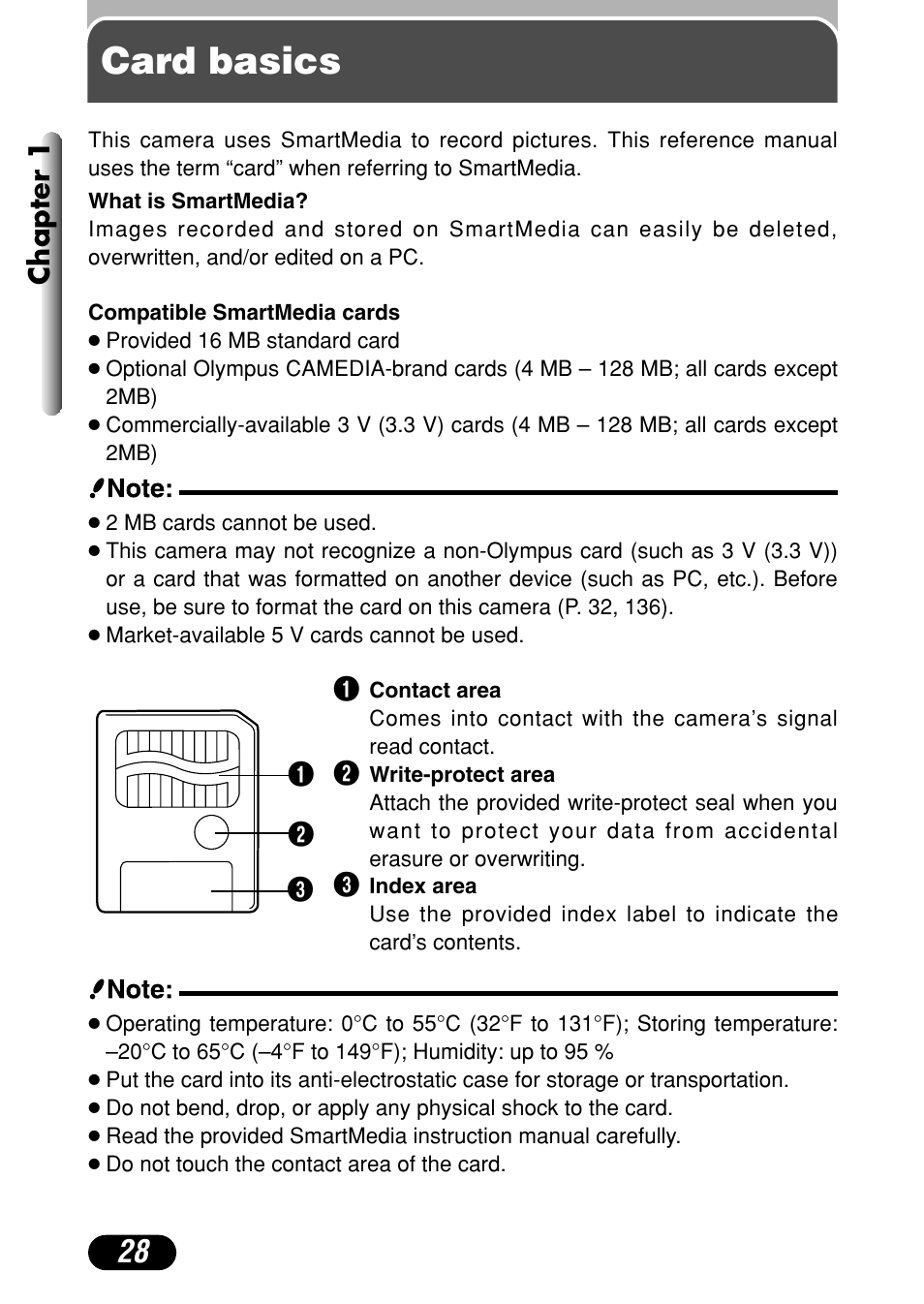 Card basics, Chapter 1 | Olympus C-40Zoom User Manual | Page 28 / 203