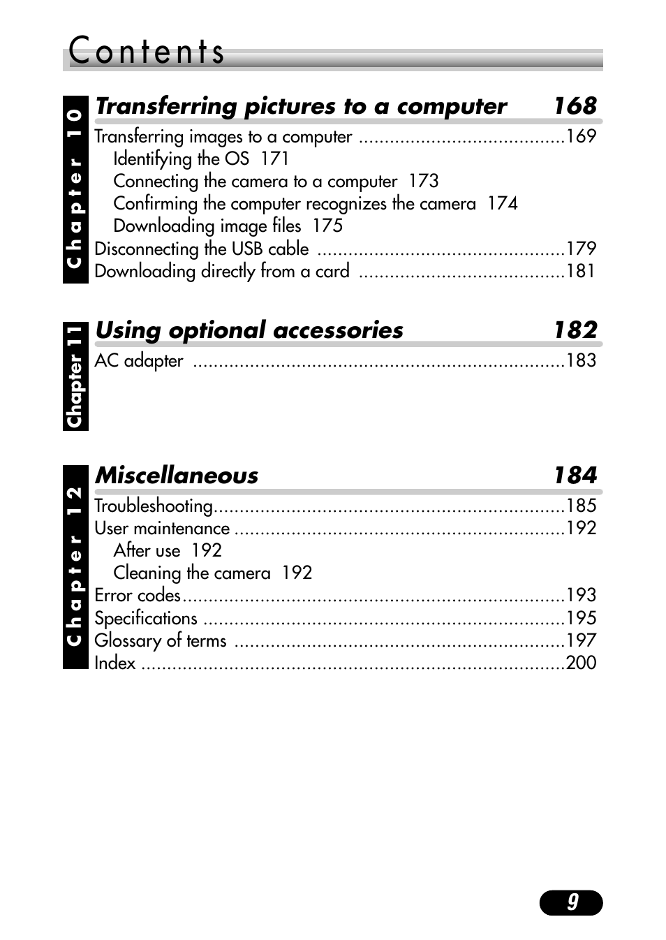 Olympus C-40Zoom User Manual | Page 9 / 203