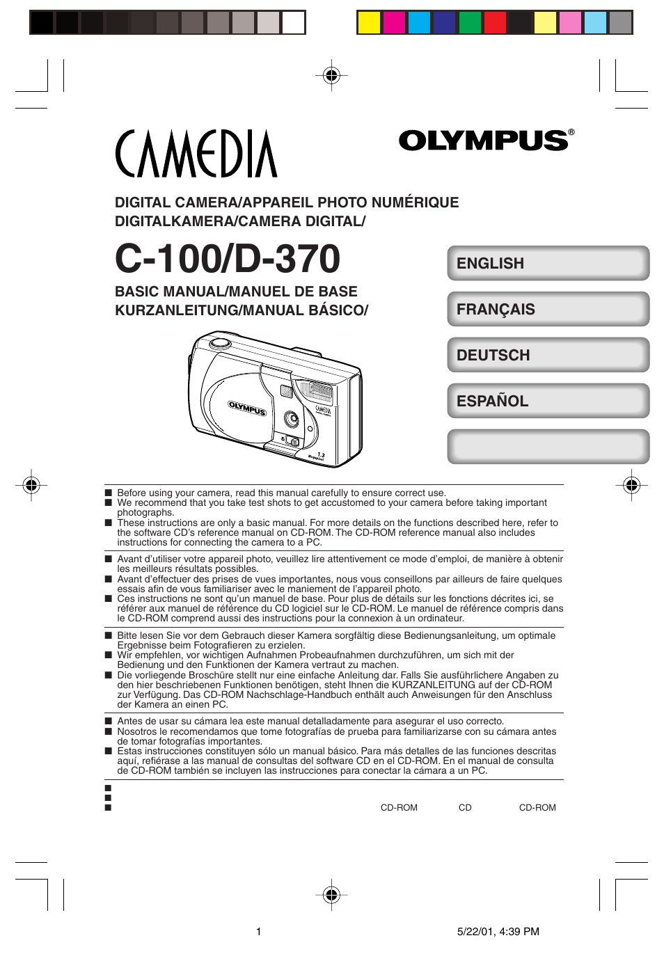 Olympus C-100 User Manual | 152 pages
