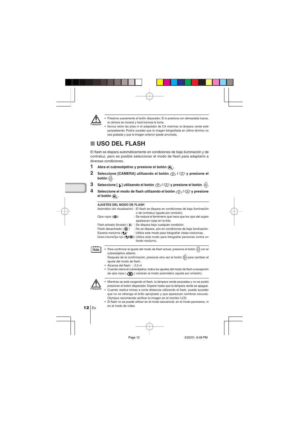 Uso del flash | Olympus C-100 User Manual | Page 102 / 152