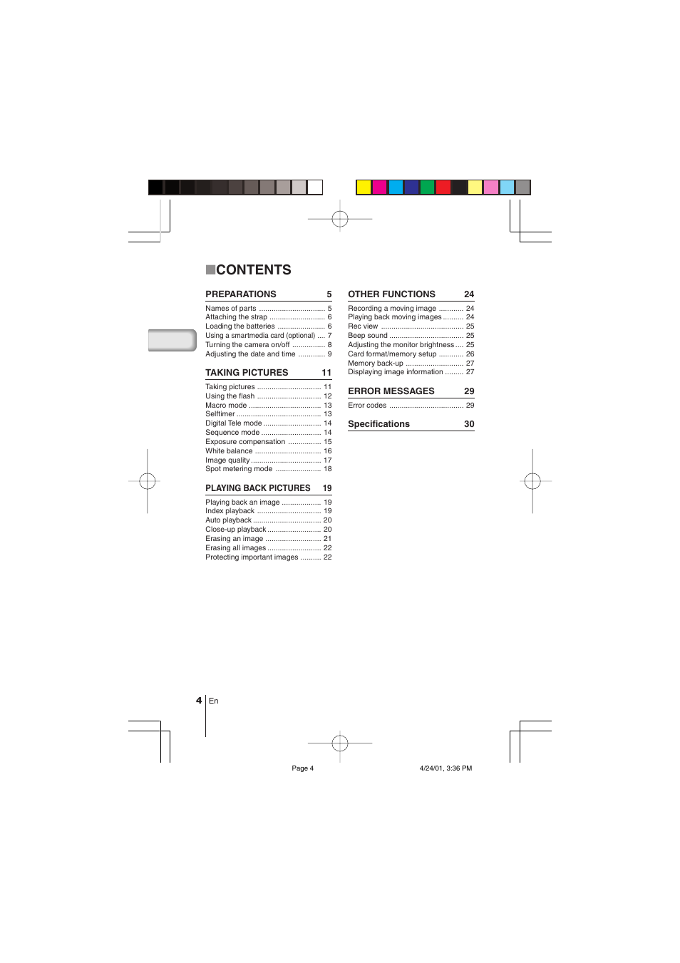 Olympus C-100 User Manual | Page 4 / 152
