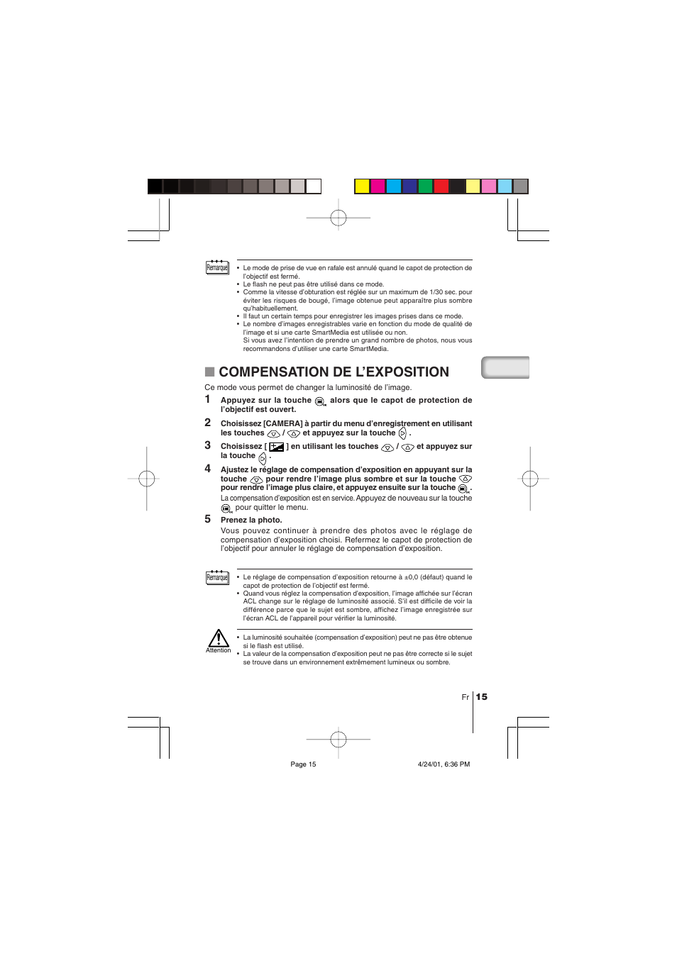 Compensation de l’exposition | Olympus C-100 User Manual | Page 45 / 152