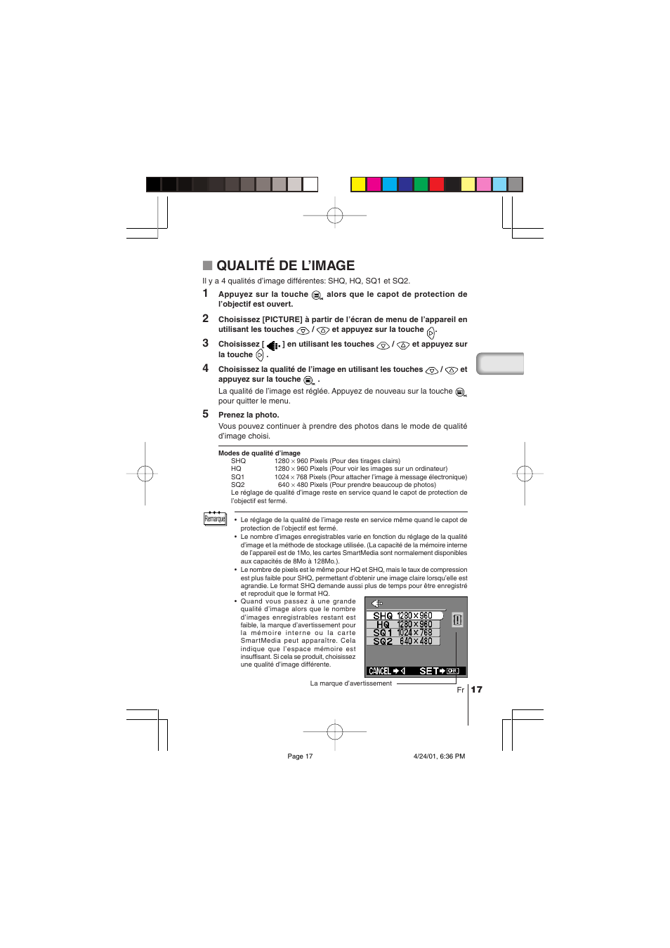 Qualité de l’image | Olympus C-100 User Manual | Page 47 / 152