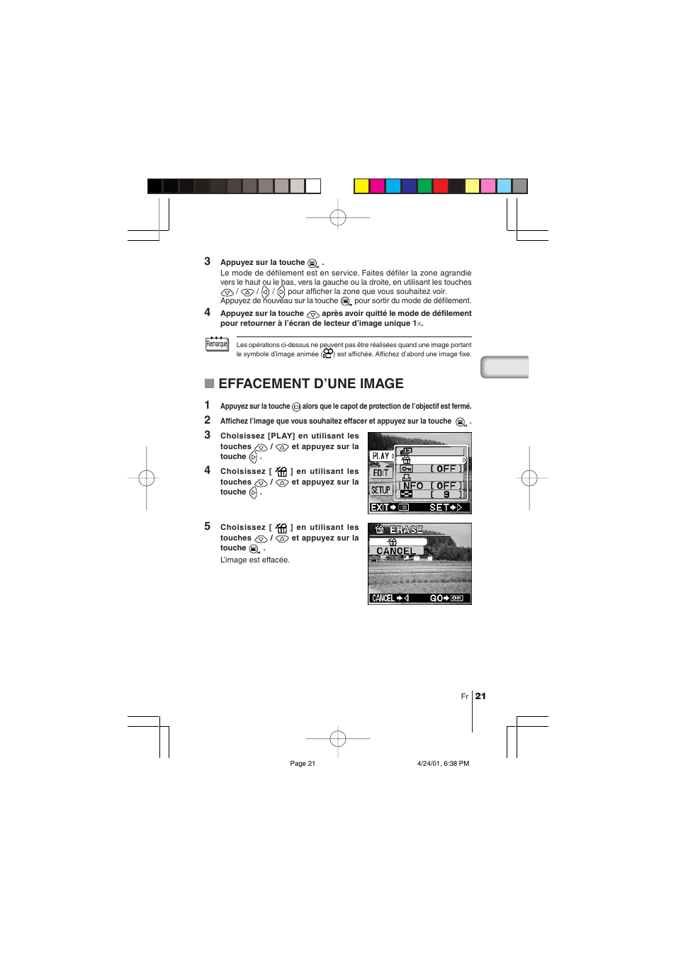 Effacement d’une image | Olympus C-100 User Manual | Page 51 / 152