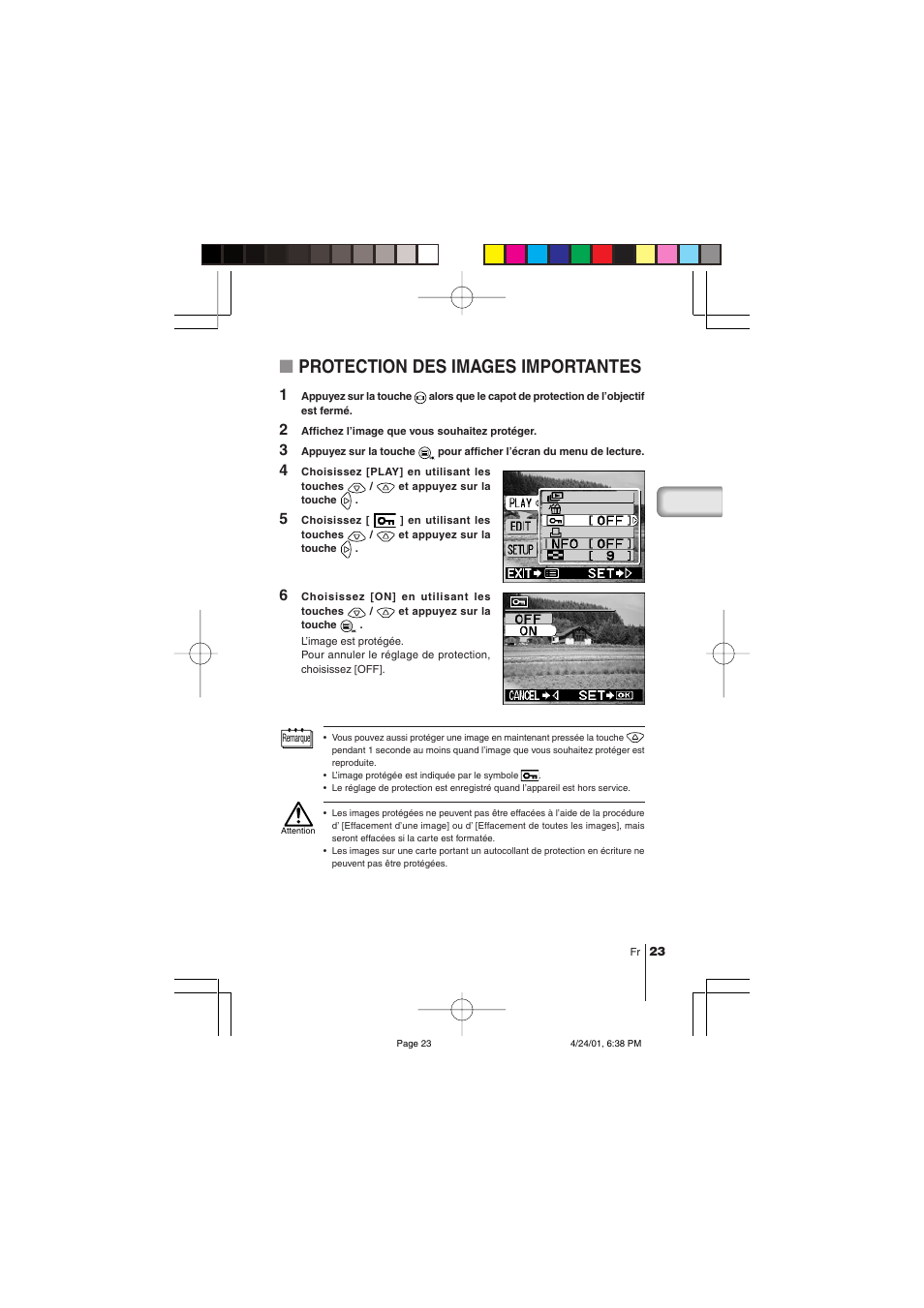 Protection des images importantes | Olympus C-100 User Manual | Page 53 / 152