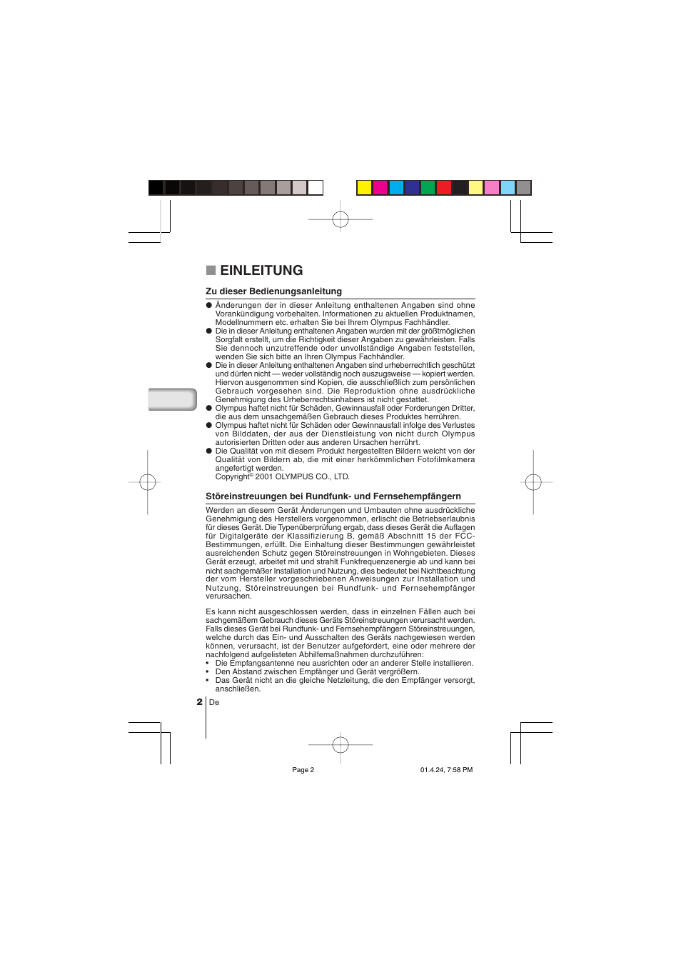 Einleitung | Olympus C-100 User Manual | Page 62 / 152