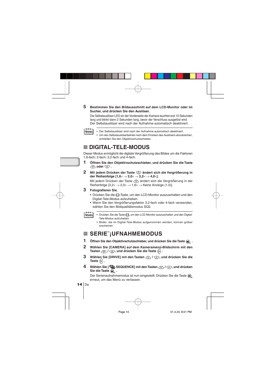 Digital-tele-modus | Olympus C-100 User Manual | Page 74 / 152