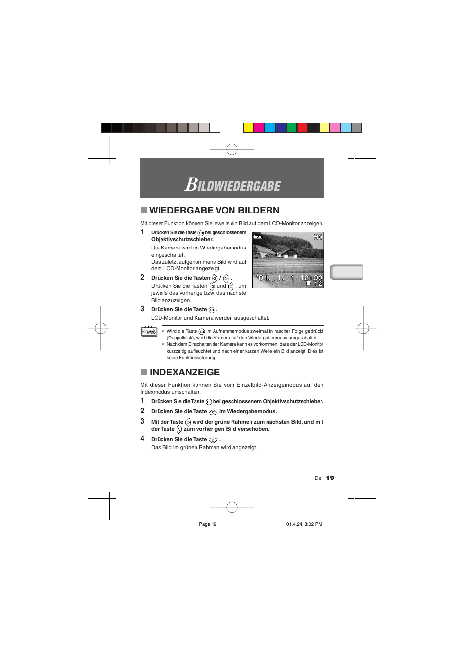 Ildwiedergabe, Wiedergabe von bildern, Indexanzeige | Olympus C-100 User Manual | Page 79 / 152