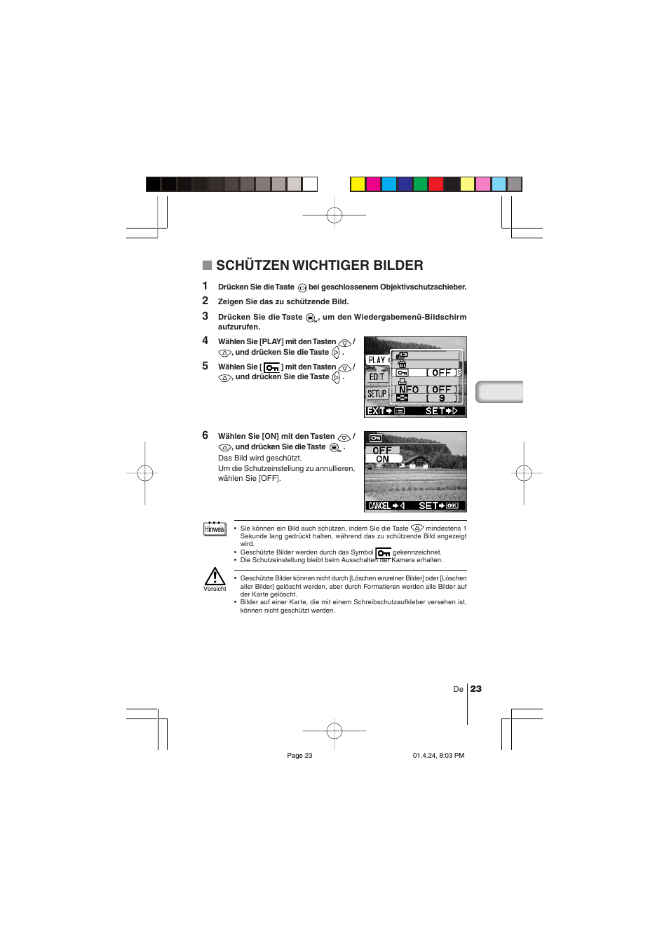 Schützen wichtiger bilder | Olympus C-100 User Manual | Page 83 / 152