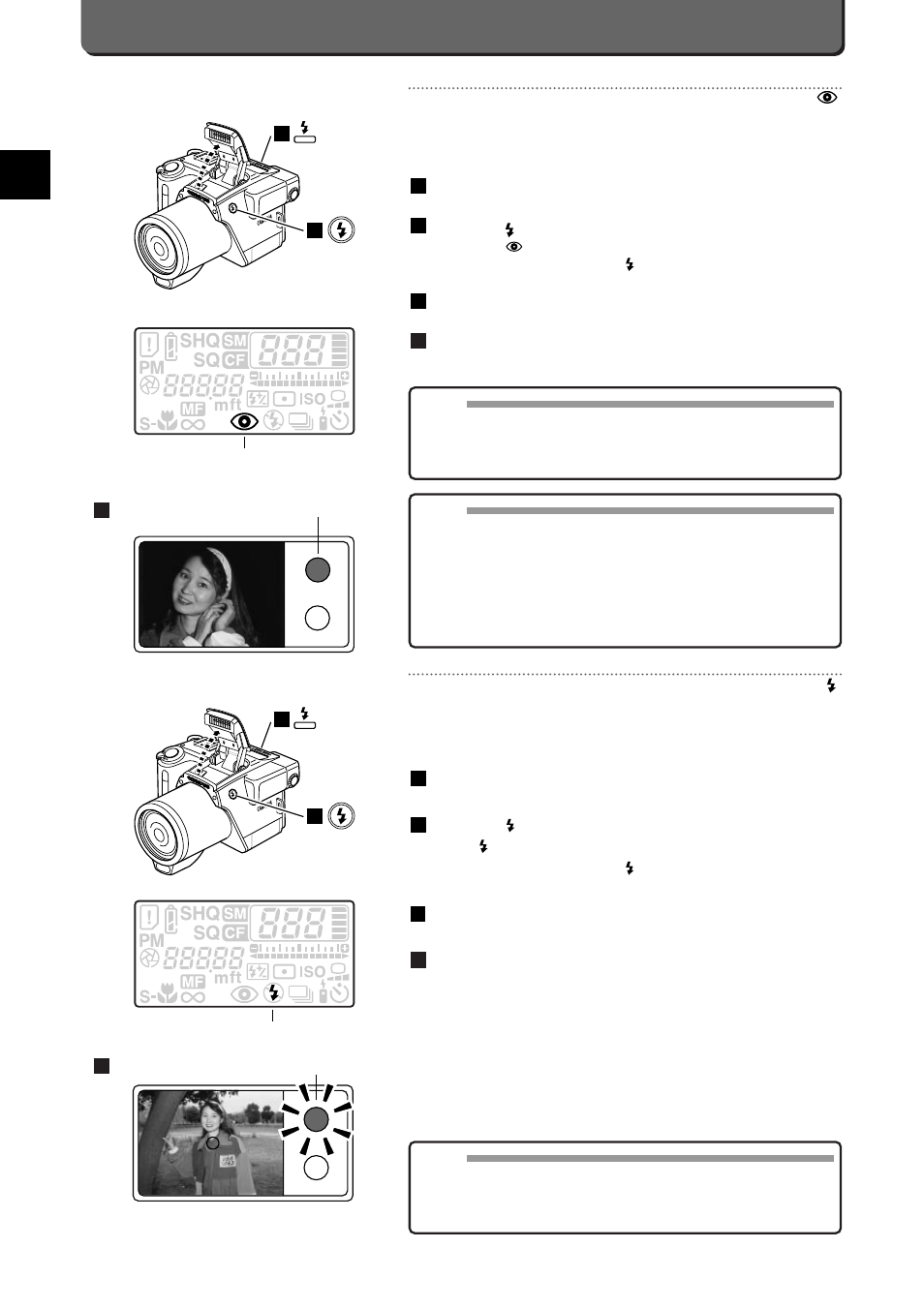 E-22, Fill-in flash, Red-eye reducing flash | Olympus C-2500L User Manual | Page 28 / 95