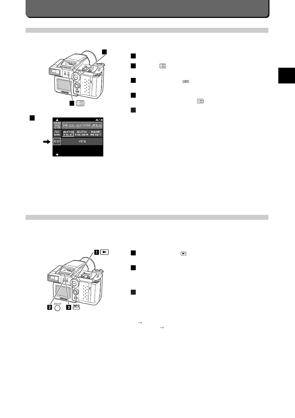 E-53, Other w a ys to use y our camera, Viewing photo information | Reset settings of shooting modes | Olympus C-2500L User Manual | Page 59 / 95