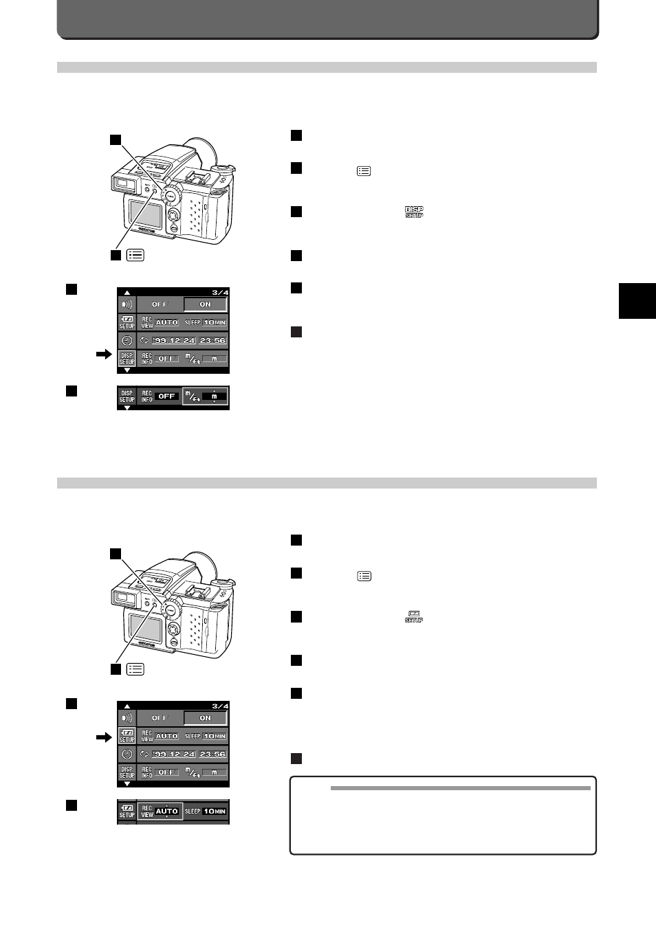 E-75, Setting camera’ s system, Setting meter/feet display | Setting image display | Olympus C-2500L User Manual | Page 81 / 95