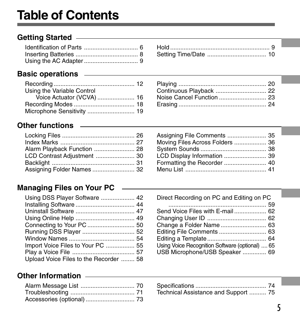 Olympus DS-330 User Manual | Page 5 / 76