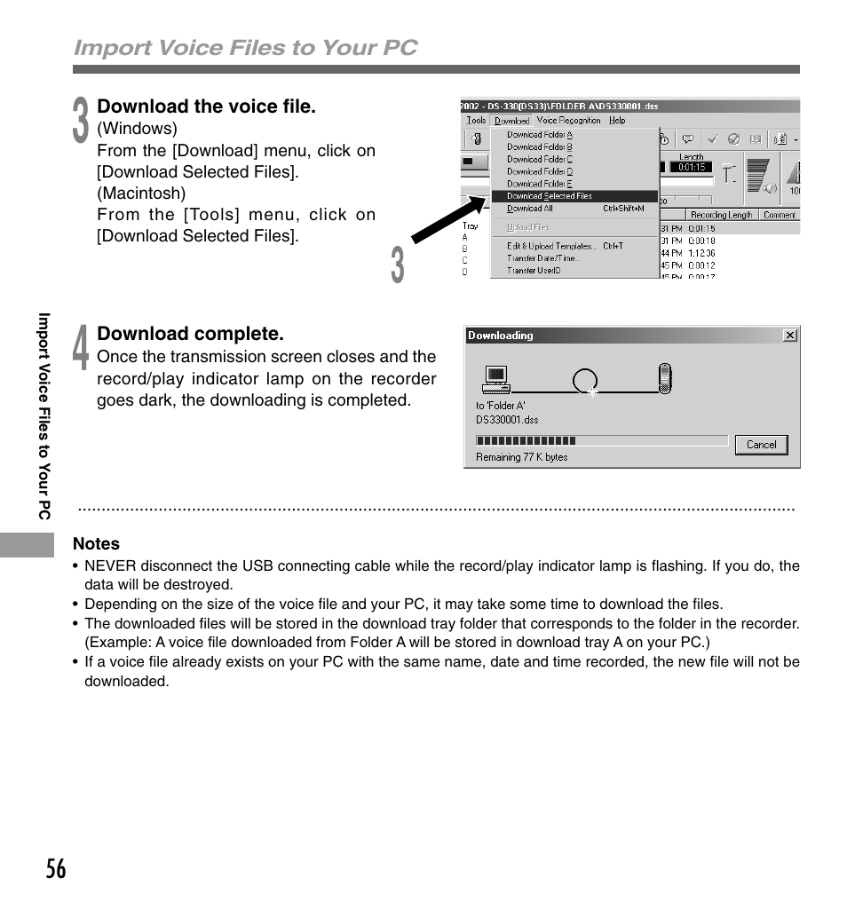 Olympus DS-330 User Manual | Page 56 / 76