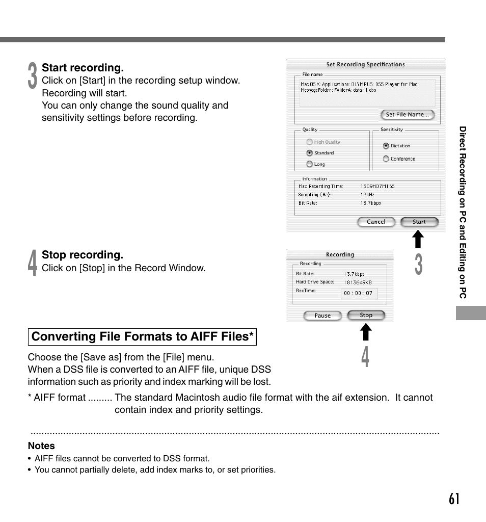 Olympus DS-330 User Manual | Page 61 / 76
