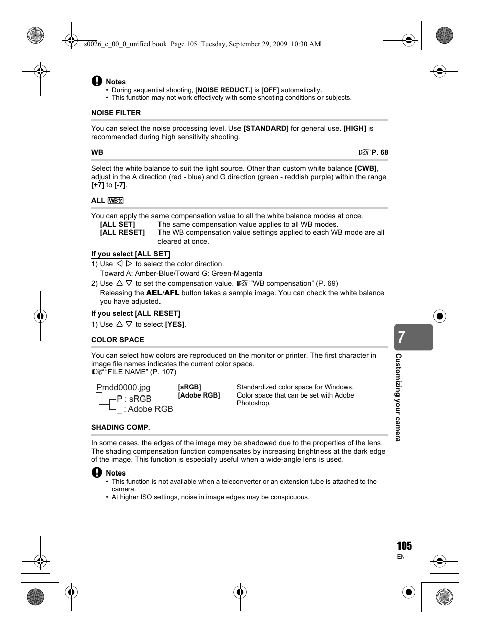 Olympus E-P2 User Manual | Page 105 / 164