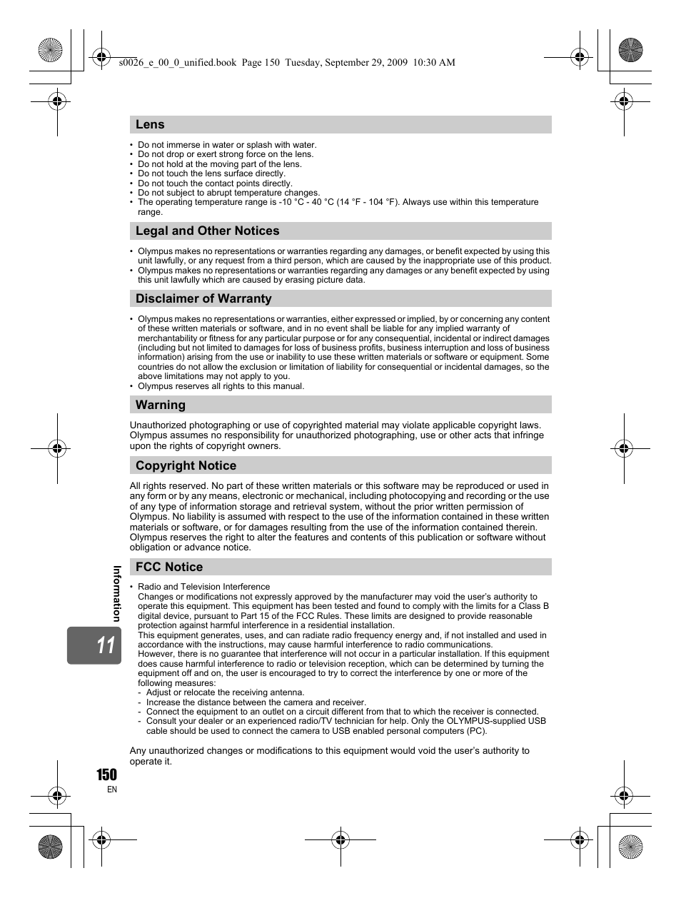 Olympus E-P2 User Manual | Page 150 / 164