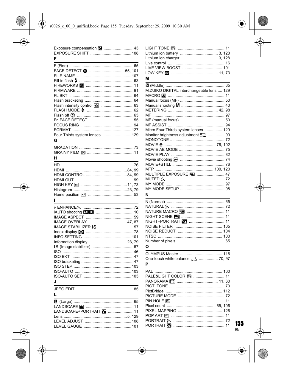 Olympus E-P2 User Manual | Page 155 / 164