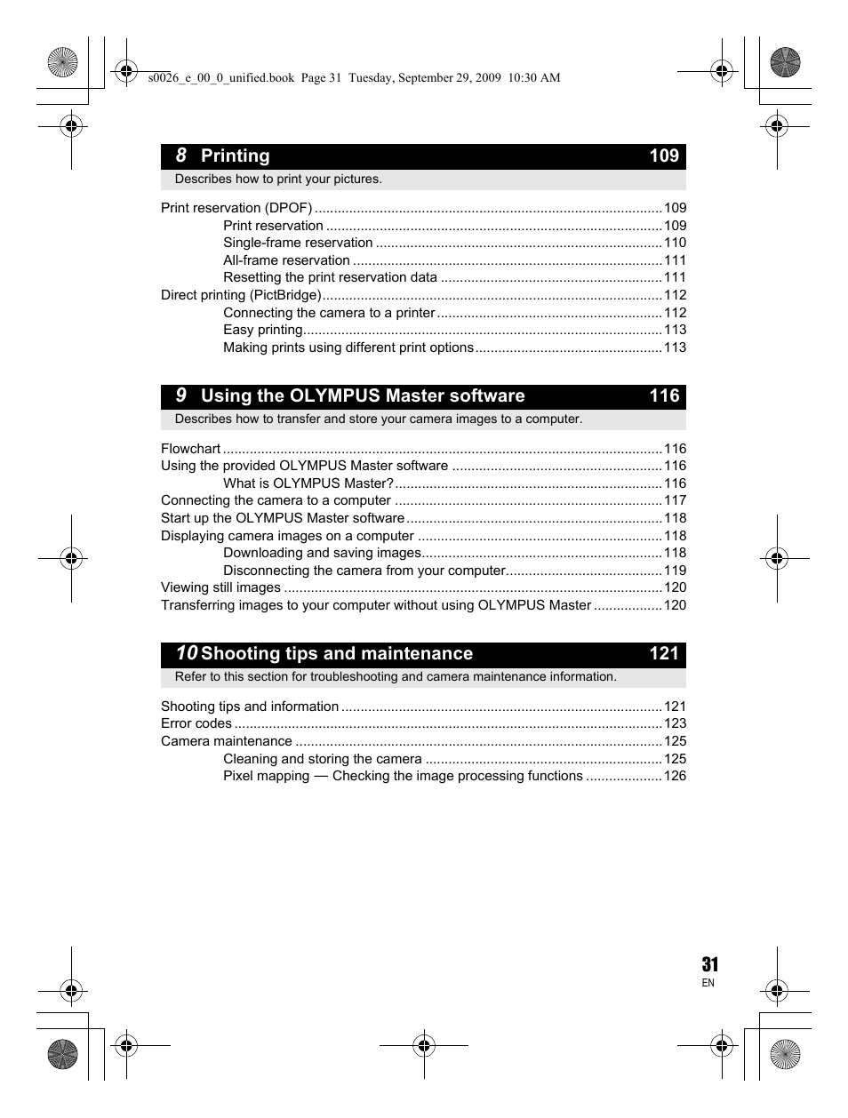 Olympus E-P2 User Manual | Page 31 / 164