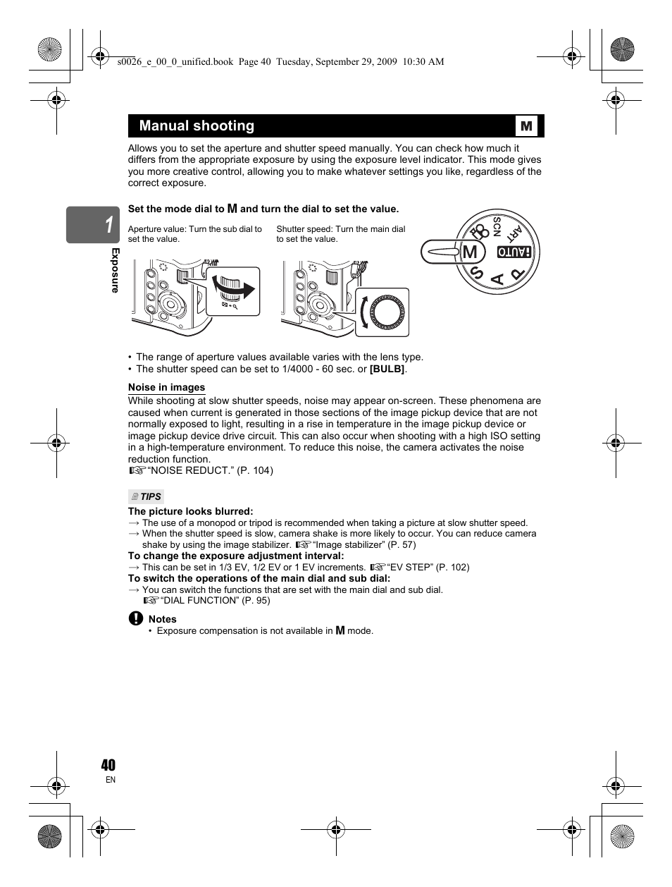 Manual shooting | Olympus E-P2 User Manual | Page 40 / 164