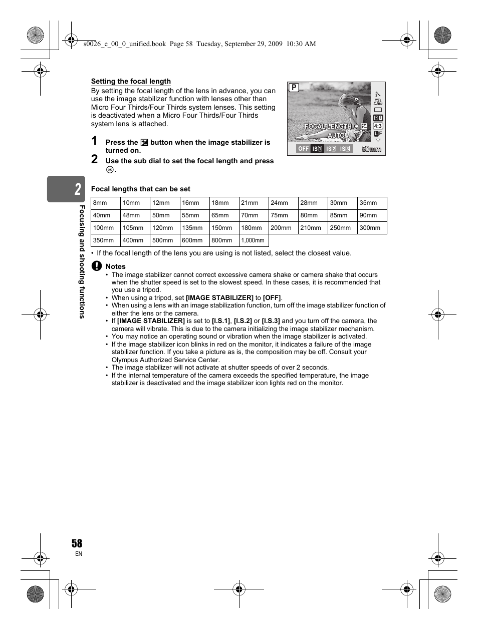 Olympus E-P2 User Manual | Page 58 / 164