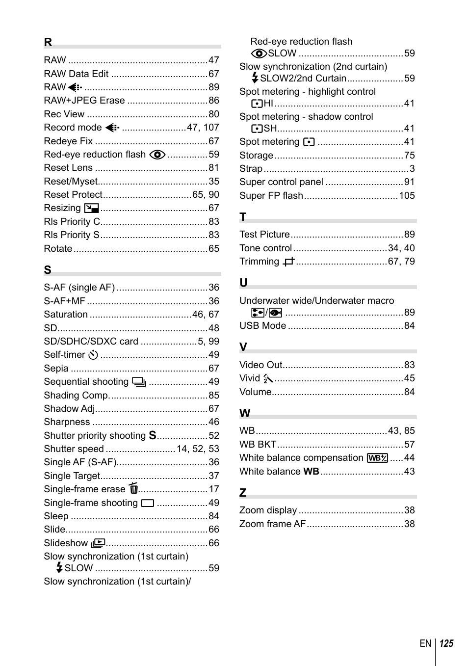 Olympus E-PL3 User Manual | Page 125 / 127