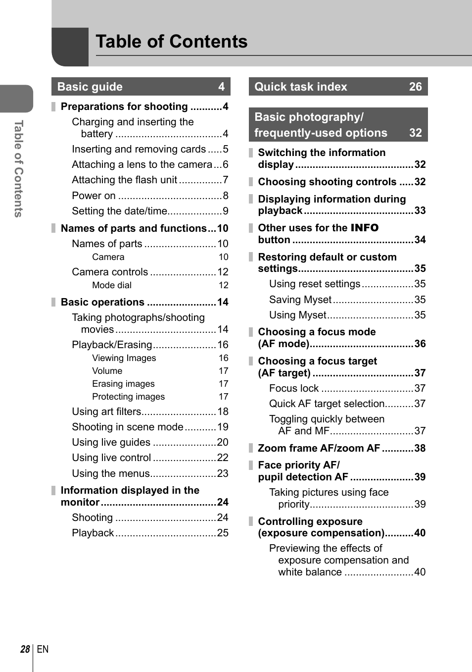 Olympus E-PL3 User Manual | Page 28 / 127