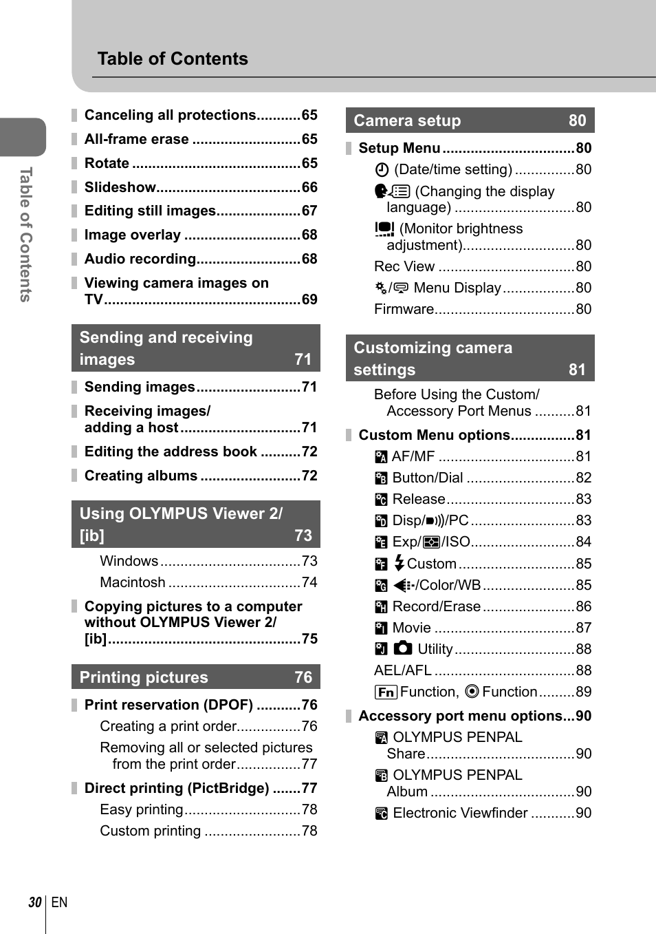 Olympus E-PL3 User Manual | Page 30 / 127