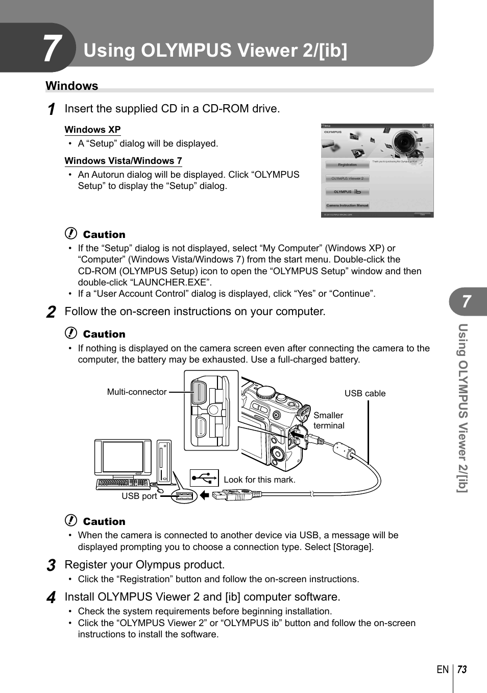 Using olympus viewer 2/[ib | Olympus E-PL3 User Manual | Page 73 / 127