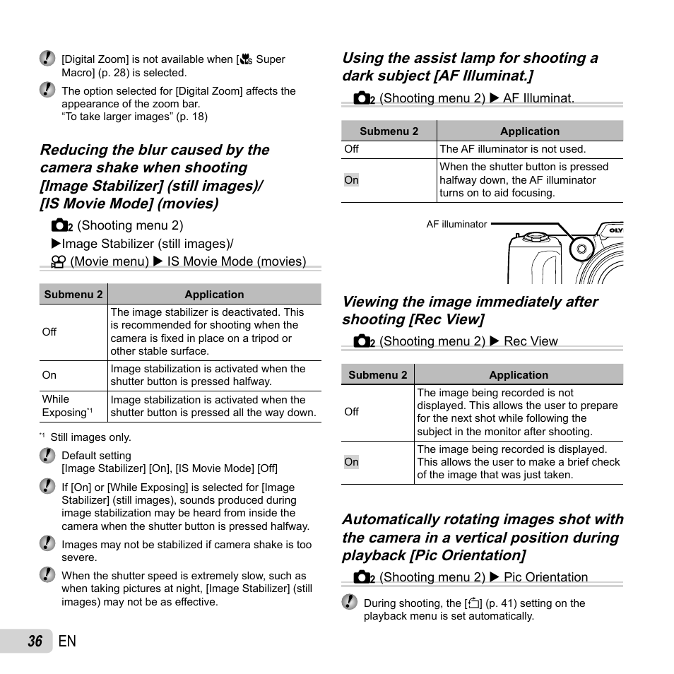 36 en | Olympus SP-620UZ User Manual | Page 36 / 76
