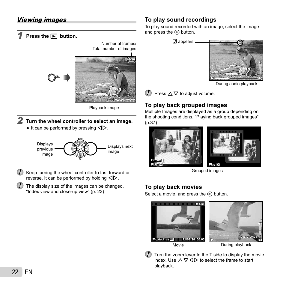 22 en, Viewing images | Olympus SZ-30MR User Manual | Page 22 / 84