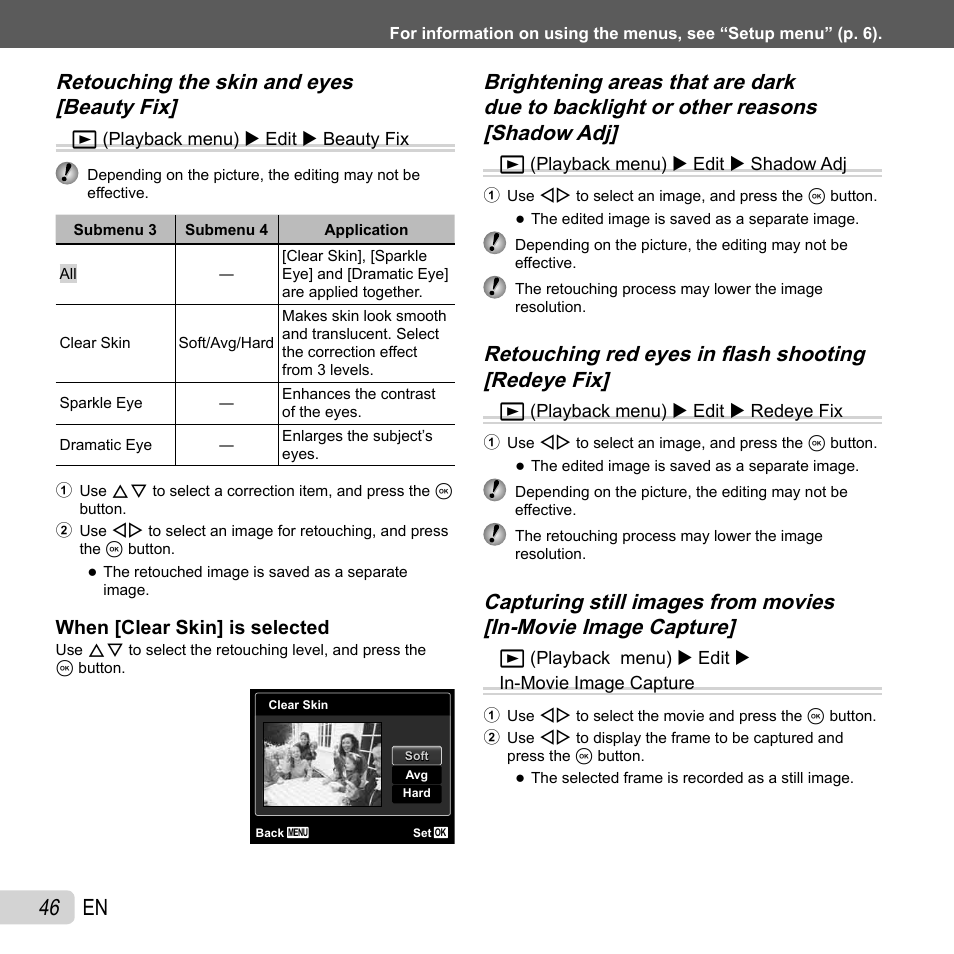 46 en | Olympus SZ-30MR User Manual | Page 46 / 84