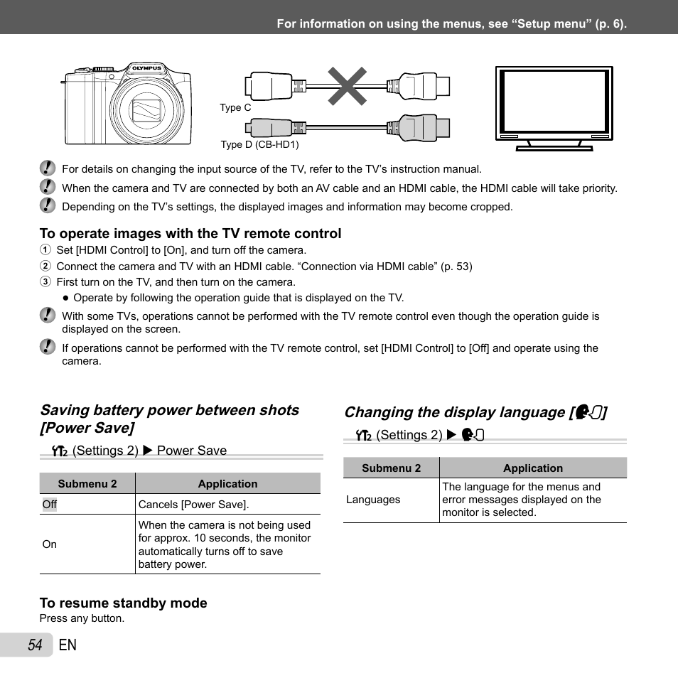 54 en | Olympus SZ-30MR User Manual | Page 54 / 84