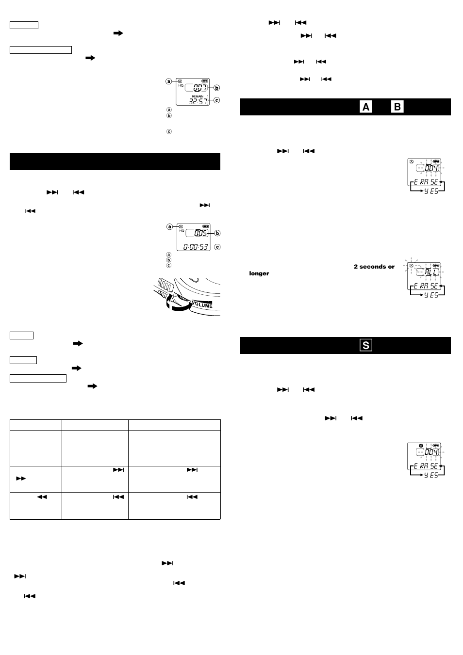 Playing back, Erasing from folder a or b, Erasing from folder s | Canceling playback, Playback functions, Locating the beginning of the file, Erasing one file at a time, Erase all files from a folder, Erasing one file at a time in a date subfolder | Olympus DW 90 User Manual | Page 3 / 8