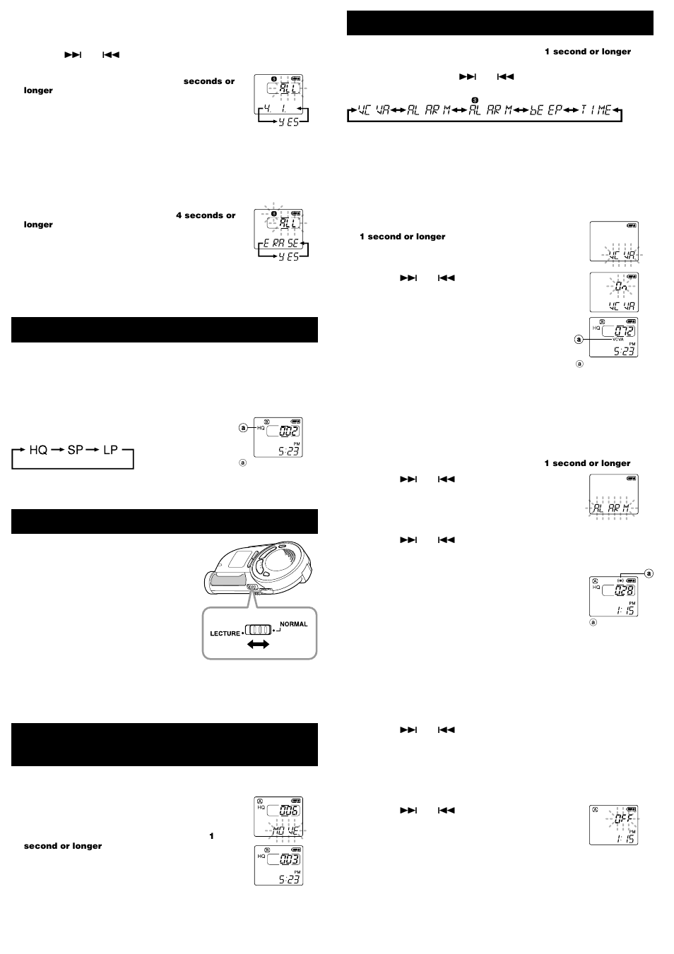 Recording modes, Microphone sensitivity, Moving files between folders (move) | Entering options mode | Olympus DW 90 User Manual | Page 4 / 8