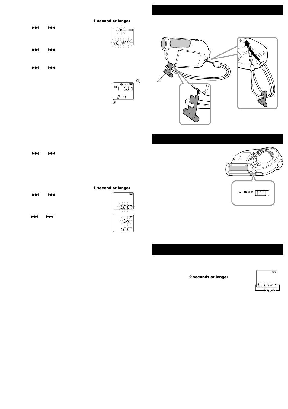 Using the microphone stand, Hold, Resetting the recorder (clear) | Olympus DW 90 User Manual | Page 5 / 8