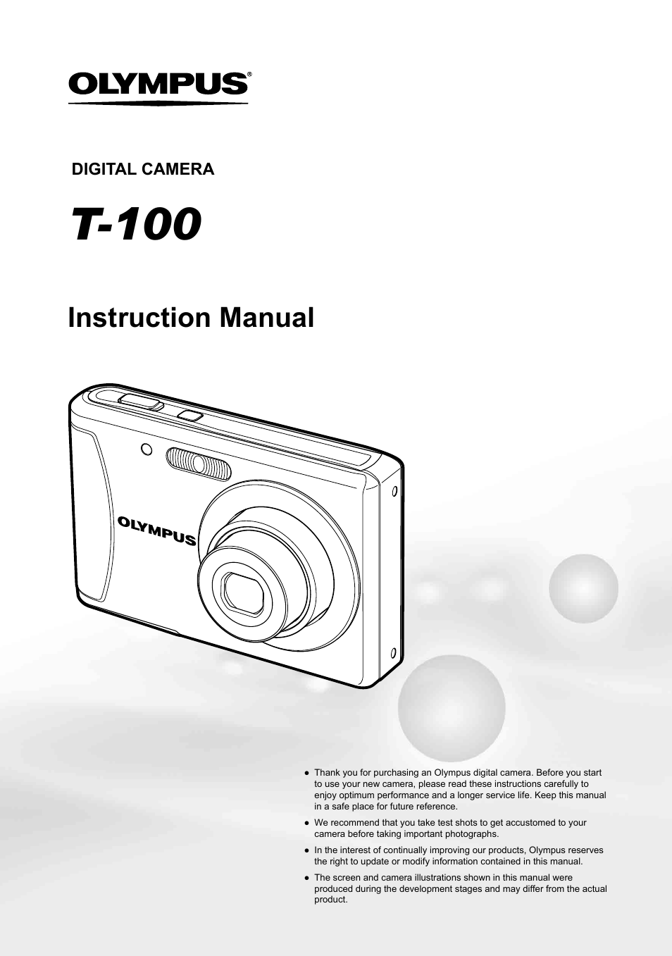 Olympus T-100 User Manual | 61 pages