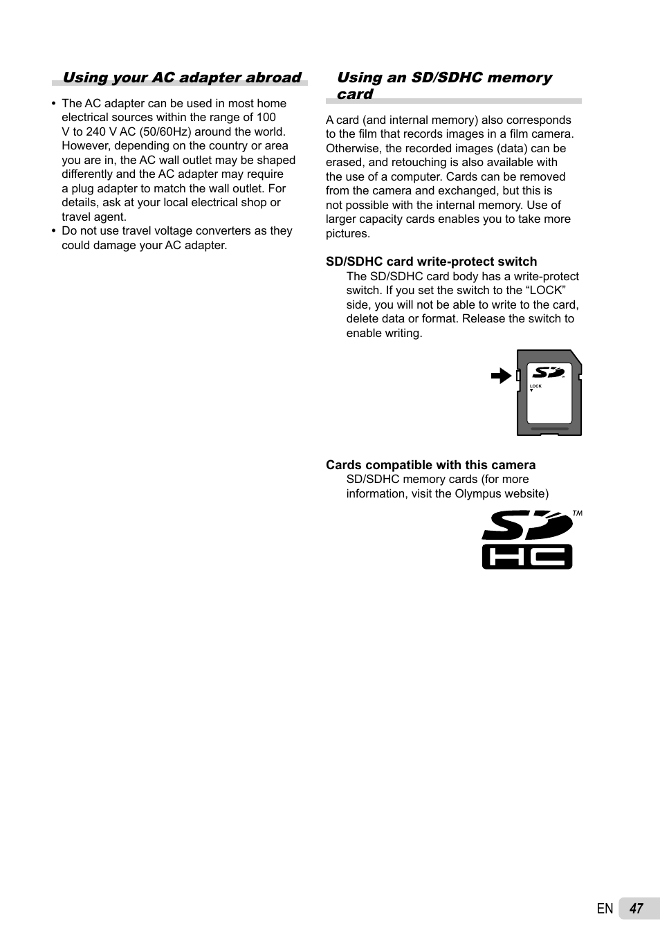 Olympus T-100 User Manual | Page 47 / 61